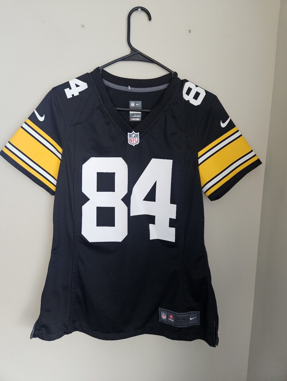 Nike Womens Black Yellow #84 Football Jersey Team Style Steelers Pittsburgh
